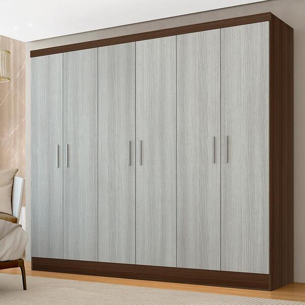 Guarda Roupa Casal Paris 6 Portas 2 Gavetas Ter/nat - Móveis