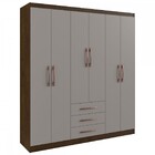 Guarda-roupa Casal Paris 6 Portas 3 Gavetas Coffee Fumê - Dor