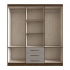 Guarda-roupa Casal Paris 6 Portas 3 Gavetas Coffee Fumê - Dor