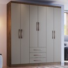 Guarda-roupa Casal Paris 6 Portas 3 Gavetas Coffee Fumê - Dor