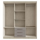 Guarda-roupa Casal Paris 6 Portas 3 Gavetas Crema Fumê - Dori