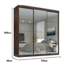 Guarda Roupa Casal Paris  2gav C/esp Nas 3pts Correr