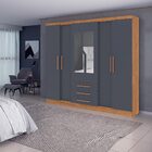 Guarda Roupa Casal Paris New 234 X 218 Cm Espelho 6 Portas 3