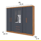 Guarda Roupa Casal Paris New 234 X 218 Cm Espelho 6 Portas 3