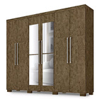Guarda Roupa Casal Parma 6 Portas Com Espelho Castanho Touch