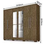 Guarda Roupa Casal Parma 6 Portas Com Espelho Castanho Touch