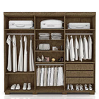 Guarda Roupa Casal Parma 6 Portas Com Espelho Castanho Touch