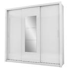 Guarda-roupa Casal Paula 3 Portas Carioca Móveis Branco