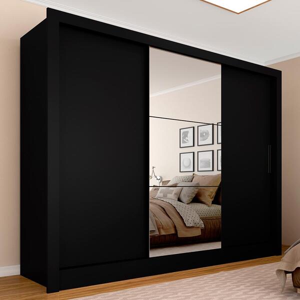 Guarda Roupa Casal Paula C/espelho 3 Portas 2 Gavetas Laterai