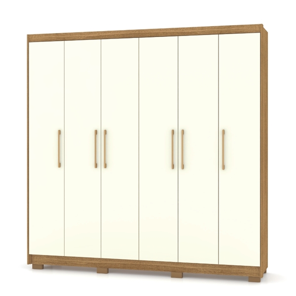 Guarda Roupa Casal Pernambuco 6 Portas Nature Champanhe Vila
