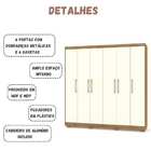Guarda Roupa Casal Pernambuco 6 Portas Nature Champanhe Vila