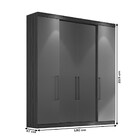 Guarda-roupa Casal Ph1717 4 Portas 4 Gavetas Nogueira/off Whi