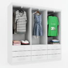 Guarda-roupa Casal Piemonte 6 Portas 9 Gavetas Branco - Panor