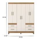 Guarda Roupa Casal Poema 6 Portas 4 Gavetas Amendola Off Whit