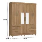 Guarda Roupa Casal Poema Com Espelho 6 Portas 4 Gavetas Amend