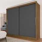 Guarda Roupa Casal Poliana 2 Portas De Correr Boreal/grafite