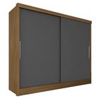 Guarda Roupa Casal Poliana 2 Portas De Correr Boreal/grafite