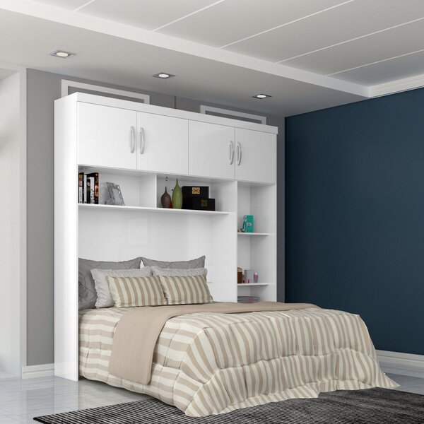 Guarda Roupa Casal Ponte 4 Portas 2 Gavetas Parana  Branco