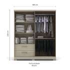 Guarda-roupa Casal Port 2pt 3gv Amêndoa