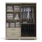 Guarda-roupa Casal Port 2pt 3gv Amêndoa