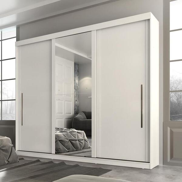 Guarda Roupa Casal Portas De Correr  Ravena Panan Branco