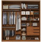 Guarda Roupa Casal Portas De Correr Com Espelho Belga Nogueir