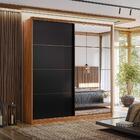 Guarda Roupa Casal Portas De Correr Com Espelho Belga Nogueir