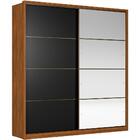 Guarda Roupa Casal Portas De Correr Com Espelho Belga Nogueir