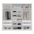 Guarda-roupa Casal Porto 3 Portas 4 Gavetas Branco/azul - Pol