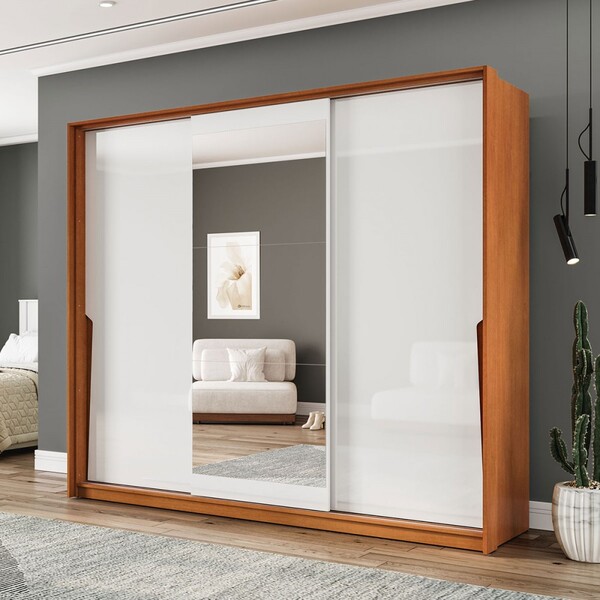 Guarda-roupa Casal Porto 3 Portas 4 Gavetas Com Espelho Freij