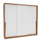 Guarda-roupa Casal Porto 3 Portas 4 Gavetas Freijó/branco - P