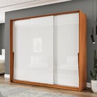 Guarda-roupa Casal Porto 3 Portas 4 Gavetas Freijó/branco - P