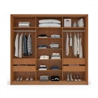 Guarda-roupa Casal Porto 3 Portas 4 Gavetas Freijó/cinza - Po