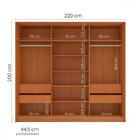 Guarda-roupa Casal Porto 3 Portas 4 Gavetas Freijó/verde - Po