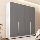 Guarda-roupa Casal Porto 4 Portas 4 Gavetas Branco/cinza - Po