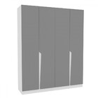 Guarda-roupa Casal Porto 4 Portas 4 Gavetas Branco/cinza - Po