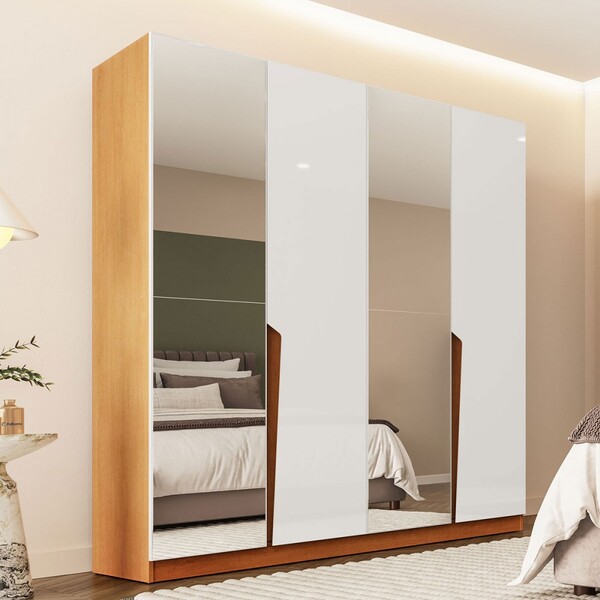 Guarda-roupa Casal Porto 4 Portas 4 Gavetas Com Espelho Freij