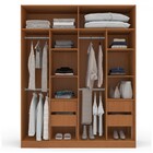 Guarda-roupa Casal Porto 4 Portas 4 Gavetas Freijó/branco - P