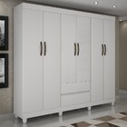 Guarda-roupa Casal Porto 6 Portas 2 Gavetas Branco – Sallêto