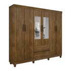 Guarda-roupa Casal Porto 6 Portas 2 Gavetas Com Espelho Ipê –