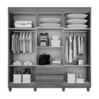 Guarda-roupa Casal Porto 6 Portas 2 Gavetas Com Espelho Nogal