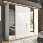 Guarda-roupa Casal Porto 6 Portas 4 Gavetas Com Espelho Branc