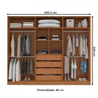 Guarda-roupa Casal Porto 6 Portas 4 Gavetas Freijó/branco - P