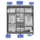 Guarda-roupa Casal Porto 6 Portas Wengue Naturale