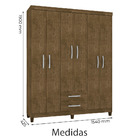 Guarda Roupa Casal Porto Belo 6 Portas 2 Gavetas Com Espelho