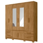 Guarda Roupa Casal Porto Com Espelho 8 Portas Freijó Moval