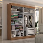 Guarda-roupa Casal Portugal 2 Portas De Correr 3 Gavetas Flex