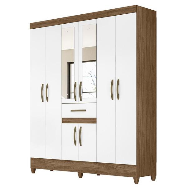 Guarda Roupa Casal Portugal 8 Portas E 1 Gaveta Com Espelho -