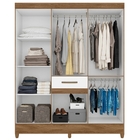 Guarda Roupa Casal Portugal Com Espelho 8 Portas Naturale Bra