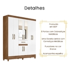 Guarda Roupa Casal Portugal Com Espelho 8 Portas Naturale Bra